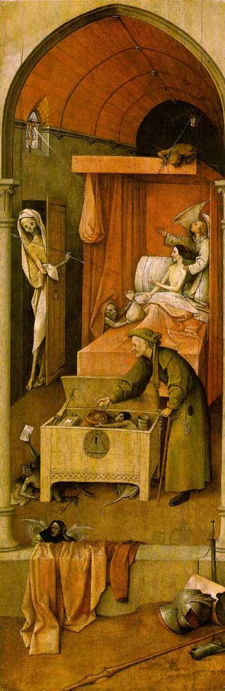 Năm 1490 sau công nguyên, tranh sơn dầu vẽ trên gỗ, 36 5/8 x 12 1/8 tại Nhà trưng bày Nghệ thuật Quốc gia; Washington, D.C.  