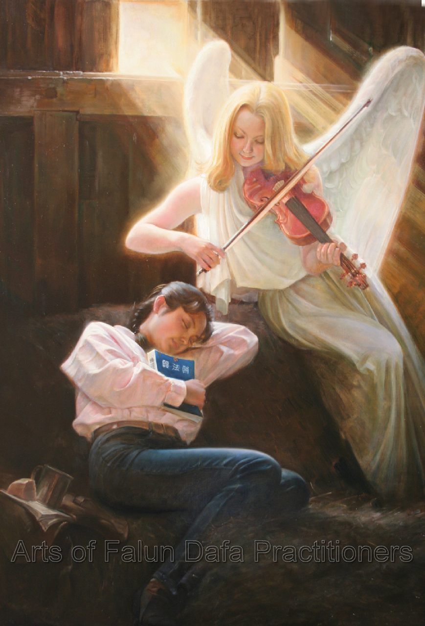 Tranh sơn dầu “Không nơi nương tựa” của họa sĩ Lý Viên, “48 x 36”, 2006.