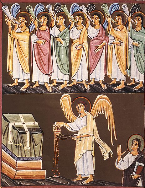 Tranh: Bảy vị thiên sứ với bảy cây kèn.
