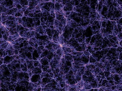 Mô phỏng phân bố vật chất sáng quy mô lớn trong thiên hà của Millenium (Ảnh: Wikimedia Commons)