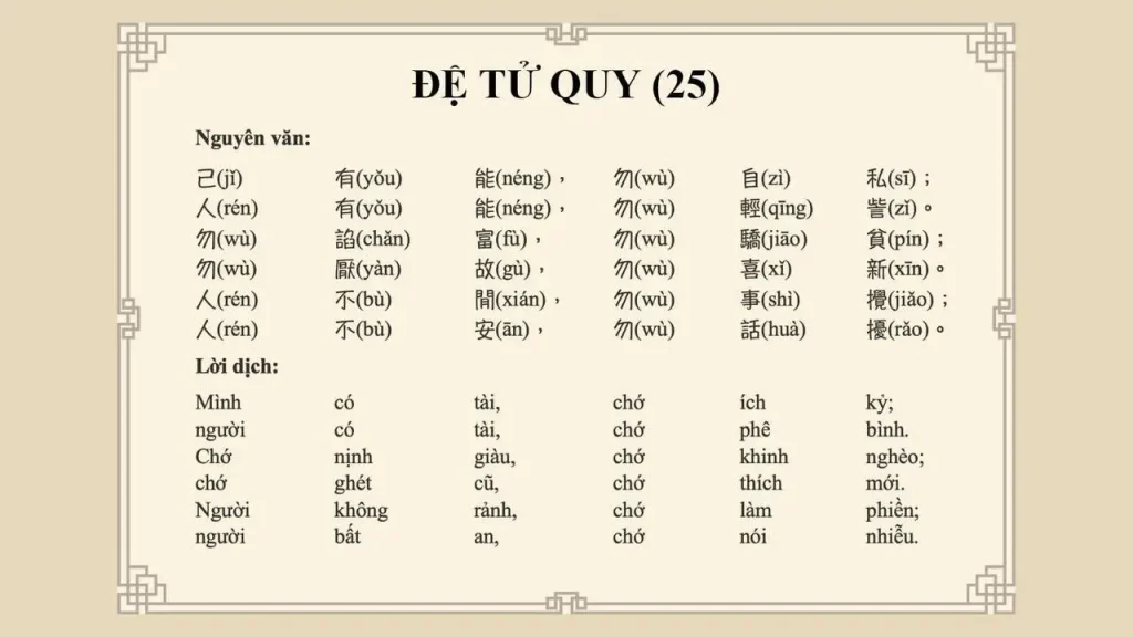 Tài liệu giảng dạy Văn hóa sơ cấp - Đệ tử quy (25)